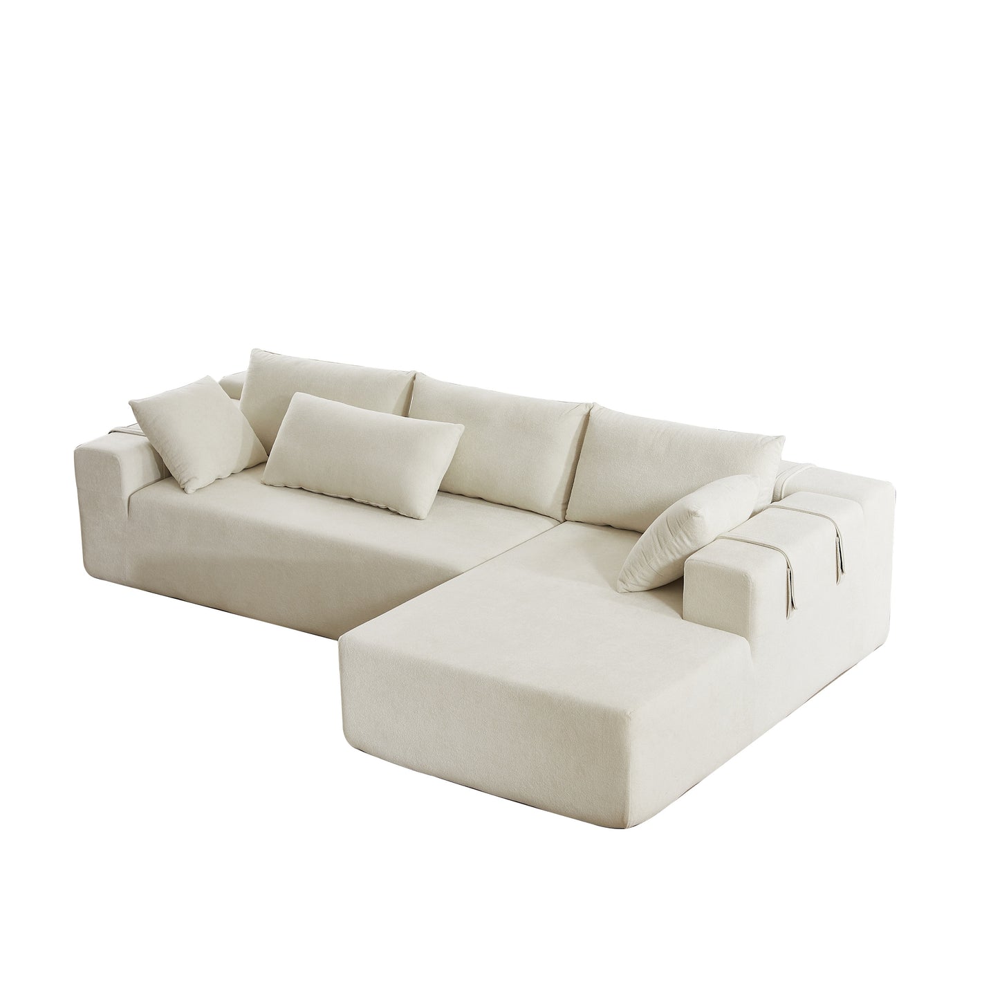 Modern Chenille Upholstered Sectional Sofa Couch Set,Modular 108' L Shaped Sectional Living Room Sofa Set With 6 Pillows,Free Combination Sofa Couch for Living Room,Bedroom