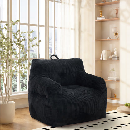 Bean Bag Chairs for Adults Oversize Bean Bag Sofa Chair with High Density Memory Foam Bean Bag Chair Lazy Chair with Armrest, Adult Beanbag for Bedroom, Living Room, Office