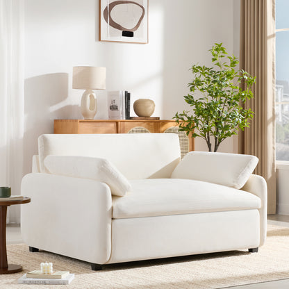 [Video]50*43' Oversized Chenille Single Sofa Chair,Wide and Deep Seat Accent Chair,Modern Upholstered Comfy Armchair,Color Blocking Couch Lounge with Pillows for Living Room,Apartment,Bedroom,7 Colors