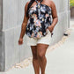 Be Stage Full Size Floral Halter Top in Black by VYSN