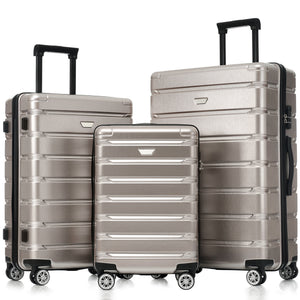 Hardshell Luggage Set 3 Piece, Durable ABS+PC Travel Suitcase with Spinner Wheels for Men Women (20/24/28 Inch)