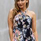 Be Stage Full Size Floral Halter Top in Black by VYSN