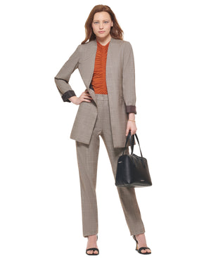 Calvin Klein Womens Windowpane Open Front Blazer