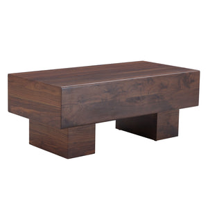 Modern Simple Walnut Colored Texture Sticker MDF Coffee Table - 43.3'x21.6'x17.2' Practical Model