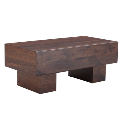 Modern Simple Walnut Colored Texture Sticker MDF Coffee Table - 43.3'x21.6'x17.2' Practical Model