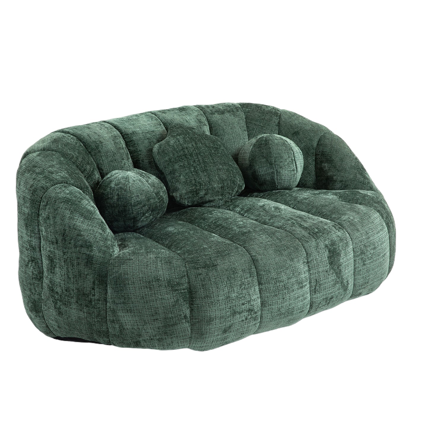 Bean Bag Sofa Lazy Sofa Durable Comfort Lounger High Back Bean Bag Chair Couch for Adults and Kids, Emerald Chenille