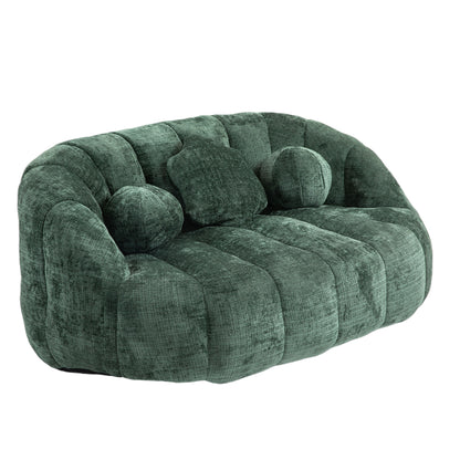 Bean Bag Sofa Lazy Sofa Durable Comfort Lounger High Back Bean Bag Chair Couch for Adults and Kids, Emerald Chenille