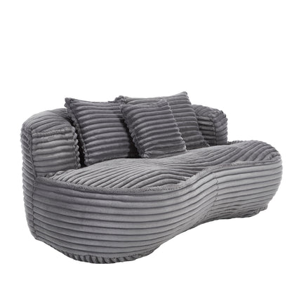 Bean Bag Sofa Lazy Sofa Durable Comfort Lounger High Back Bean Bag Chair Couch for Adults and Kids, Indoor & Outdoor, Dark Gray Corduroy