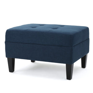 Foot Rest Under Desk Ottoman, Rectangle Foot Stool, Footrest Leg Rest for Sofa, Ottoman Rest Stools for Living Room Entryway, Navy Blue