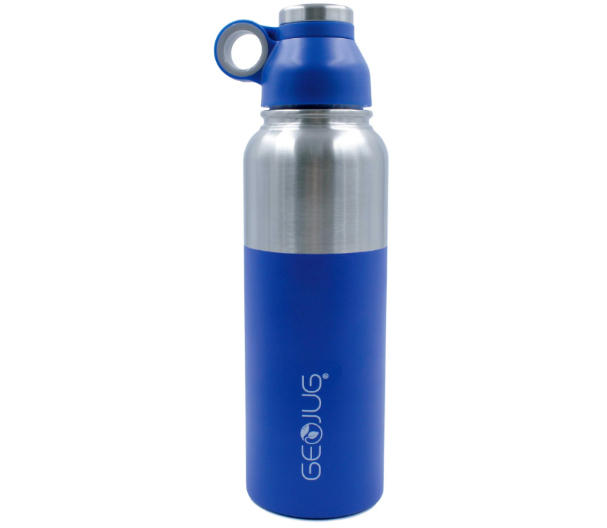 Brentwood(R) Appliances G-1040BL GeoJug 40-Ounce Stainless Steel Vacuum-Insulated Water Bottle (Blue)