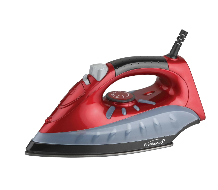 BRENTWOOD MPI-61 NON-STICK STEAM IRON, RED