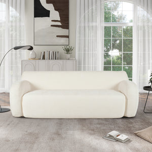 U_Style 81.5' Minimalist Compression Sofa, Curved Design, 3-Seater Casual Sofa for Living Rooms, Bedrooms, and Apartments