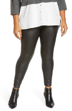 Vince Camuto Faux Leather Ponte Leggings  Black