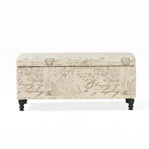Parisian Upholstered  Fabric Storage Ottoman