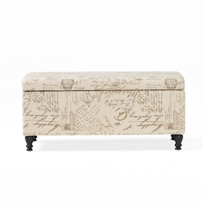 Parisian Upholstered  Fabric Storage Ottoman