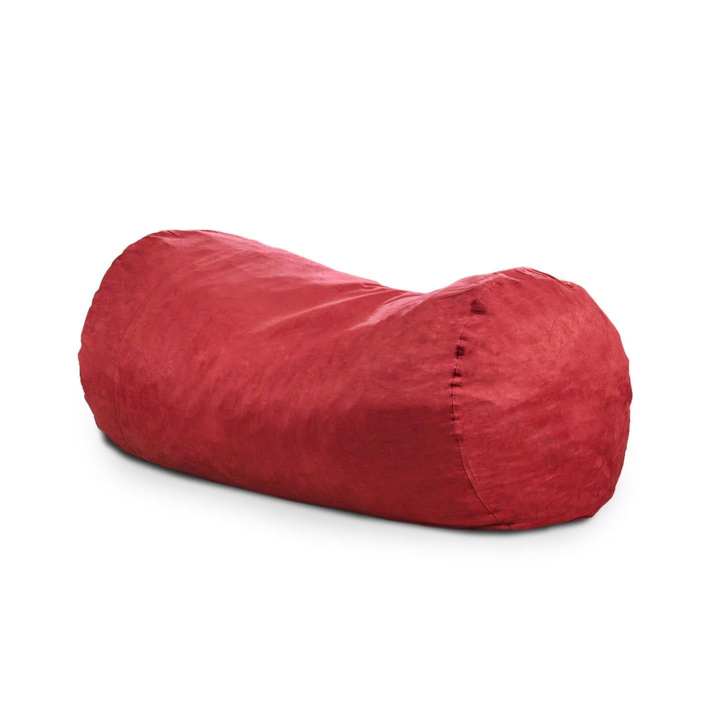 Jasper Traditional 8 Foot Cylindrical Suede Bean Bag, Red Microfiber, Large Size