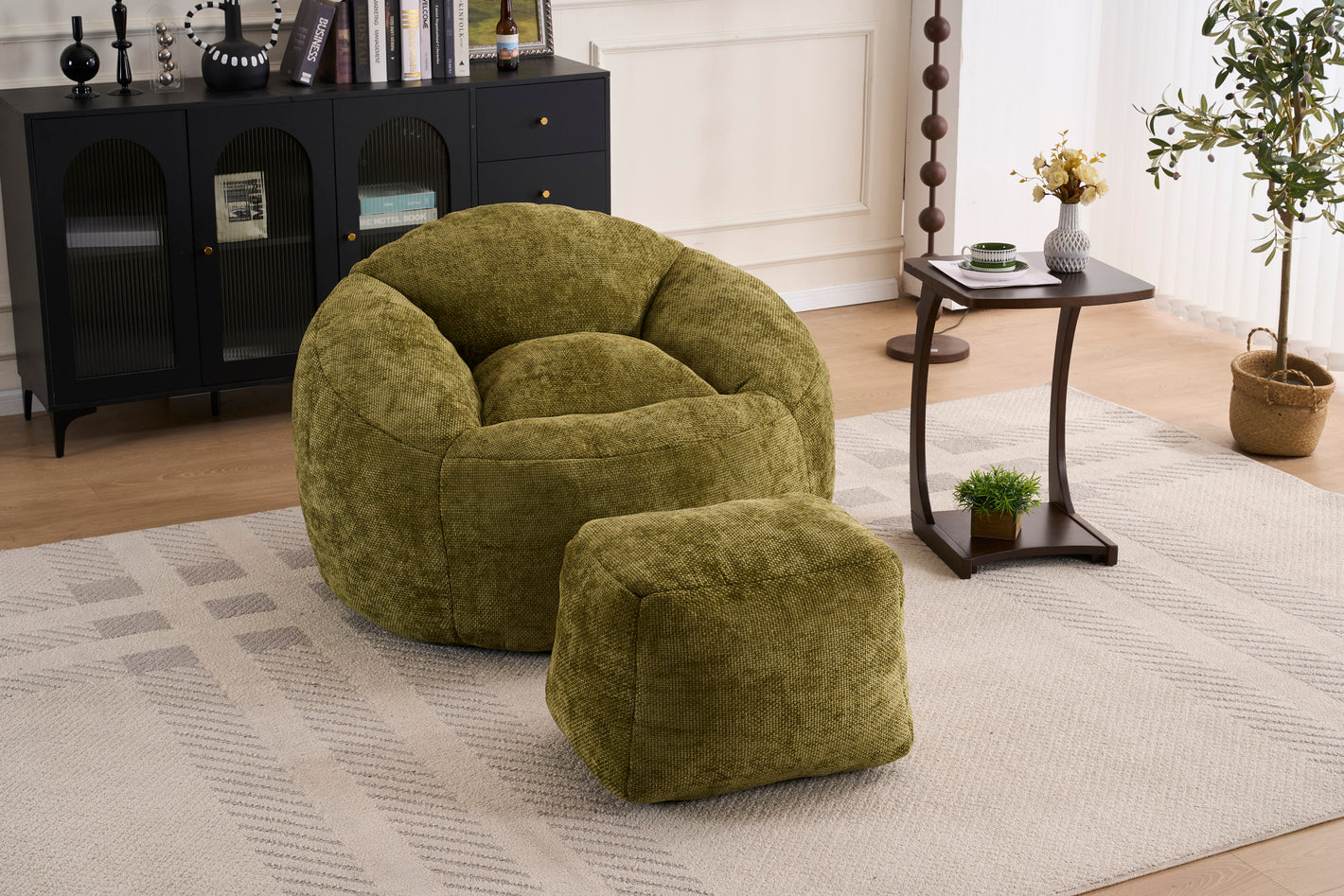 Foam Bean Bag Chairs for Adults/Teens with Filling,Bean Bag Lazy Sofa with Ultra Soft Chenille Cover, Bean Bag,Indoor & Outdoor