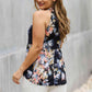 Be Stage Full Size Floral Halter Top in Black by VYSN